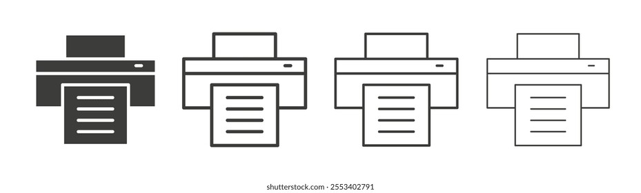 Printer icons collection. vector set in black color