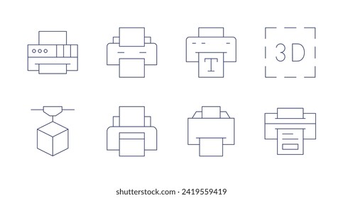 Printer icons. Editable stroke. Containing printing, printer.