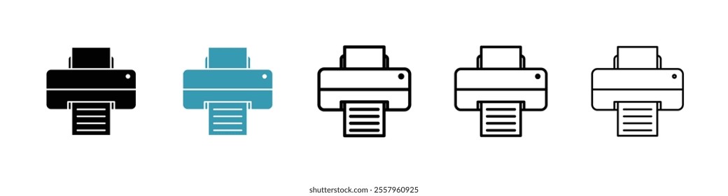 Printer icons pack in black and blue.