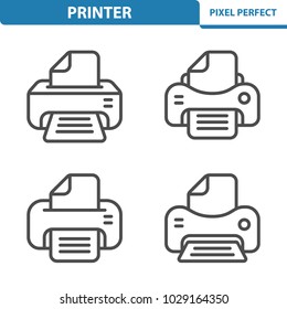 Printer Icons. Professional, pixel perfect icons optimized for both large and small resolutions. EPS 8 format. 5x size for preview.