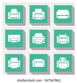 printer icons set. comp