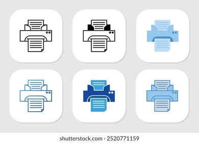 printer icons with various design styles