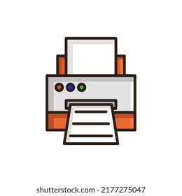 Printer illustrated in cartoon style