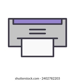 Printer illustrated on white background