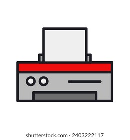 Printer illustrated on white background
