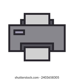 Printer illustrated on white background