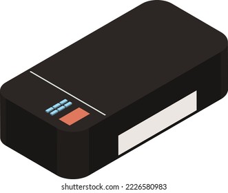 printer illustration in 3D isometric style isolated on background