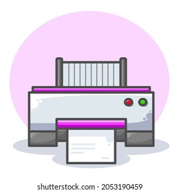 Printer illustration flat design front view style three