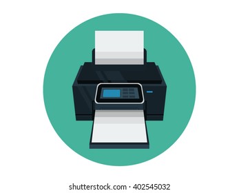 Printer Illustration - Flat Icon
