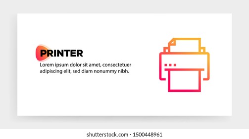 PRINTER AND ILLUSTRATION ICON CONCEPT