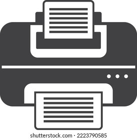 ilustración de impresora con estilo mínimo aislado en segundo plano