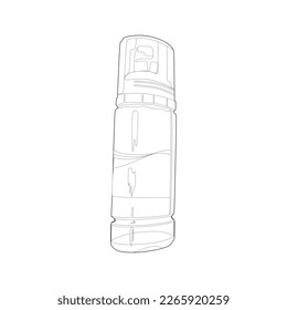 Printer ink bottle outline icon vector illustration, cmyk ink, in flat cartoon trendy design style. Spill-resistant ink bottles. ecotank. Editable graphic resources for many purposes.
