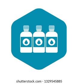 Printer ink bottles icon in simple style isolated on white background