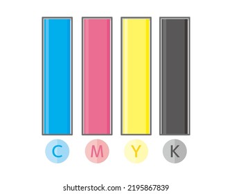 Cartuchos de tinta de impresora . Ilustración vectorial. Iconos.