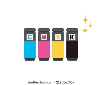 Printer ink cartridges . Vector illustration. Icons.