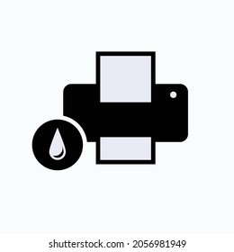 Printer Ink Icons. Printing Element Symbol  - Vector