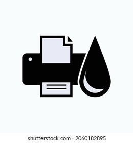 Iconos de tinta de impresora. Símbolo de elemento de impresión - vector