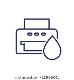 printer ink line icon on white