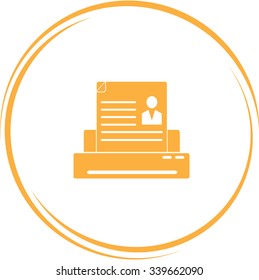 printer. Internet button. Vector icon.