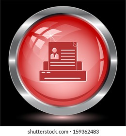 Printer. Internet button. Vector illustration.