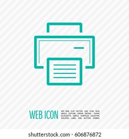 printer isolated minimal icon. print machine graph line vector icon for websites and mobile minimalistic flat design. 