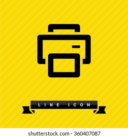 Printer isolated minimal single flat linear icon for application and info-graphic. Laser-jet line vector icon for websites and mobile minimalistic flat design.