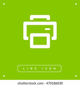 Printer isolated minimal single flat linear icon for application and info-graphic. Laser-jet line vector icon for websites and mobile minimalistic flat design.