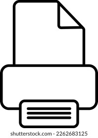 printer with a letter icon minimalist illustration in vector