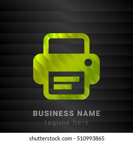 Printer Lime Green and Black silk fashion premium icon / Logo