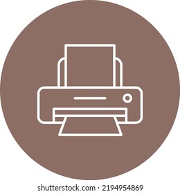 Printer line circle icon vector image. Can also be used for web apps, mobile apps and print media.