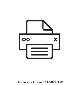 Printer line flat vector icon for mobile application, button and website design. Illustration isolated on white background. EPS 10 web design, logo, app, infographic