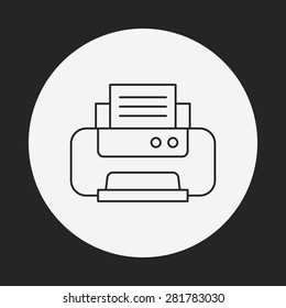 printer line icon