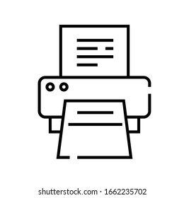 Printer line icon, concept sign, outline vector illustration, linear symbol.