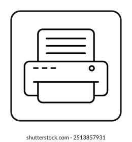 Printer Line Icon. Contact Icon Editable Stroke Vector Illustration