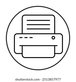 Printer Line Icon. Contact Icon Editable Stroke Vector Illustration