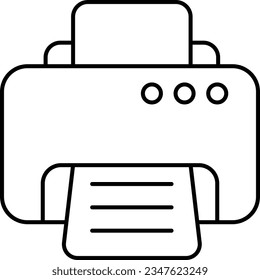 printer line icon design style 