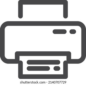 Printer line icon. Document paper print symbol