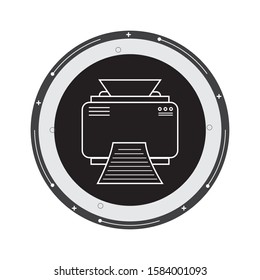 Printer line Icon Flat Vector Illustration