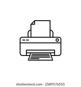 Printer line icon isolated on white background. linear style sign for mobile concept and web design. Printing printer simple line vector icon.