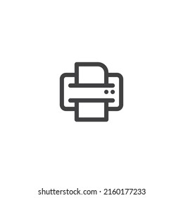 Printer line icon. linear style sign for mobile concept and web design. Printer outline vector icon. Symbol, logo illustration. Vector graphics