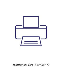 Printer line icon. Print, fax, paper, document. Office concept. Can be used for topics like computer, equipment, paperwork