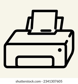 Printer line icon. Printout vector illustration isolated on white. Print outline style design, designed for web and app. Eps 10