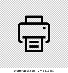 Printer line icon representing office printing device and document technology. Suitable for office services, printing businesses, and workplace design elements.