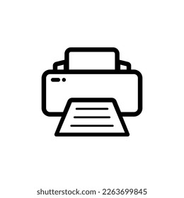 Printer line icon symbol vector. Printer icon on white background illustration.