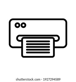 Printer line icon vector design template and illustration with editable stroke
