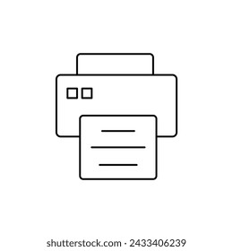 Printer Line Icon vector design temmplate and ilustration with editable strok