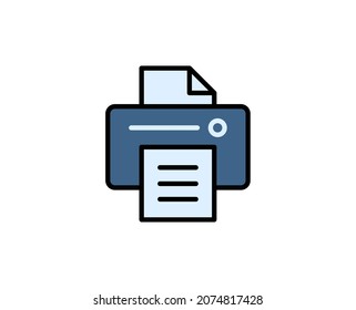 Printer line icon. Vector symbol in trendy flat style on white background. Office sing for design.