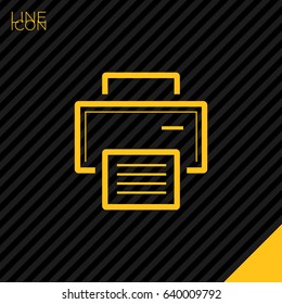 printer line vector icon 
