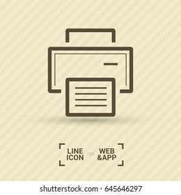 printer line vector icon 