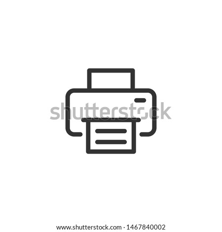 Printer  - Line Vector Icon